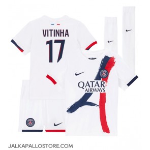 Paris Saint-Germain Vitinha #17 Vieraspaita Lapsille 2024-25 Lyhythihainen (+ shortsit)